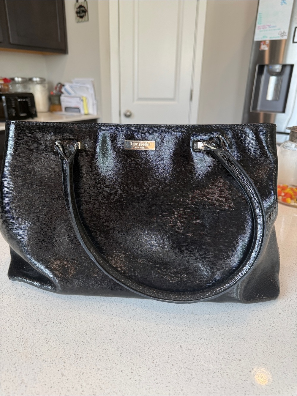 kate spade Black Patent Shoulder Bag